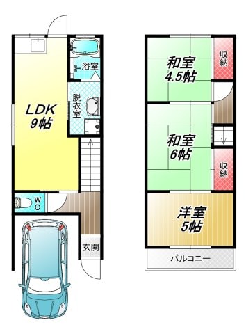 大蓮東5丁目戸建ての物件間取画像