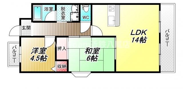 タウンコート咲久良の物件間取画像