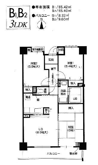 レシェンテオクノの物件間取画像