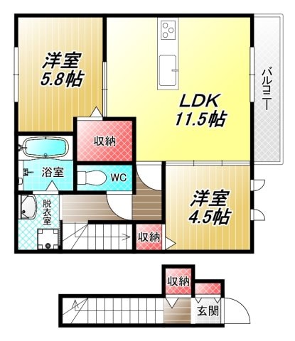 セピアコート八尾北本町の物件間取画像