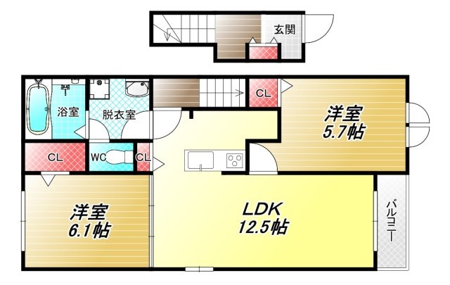 東山本町8丁目アパートの物件間取画像