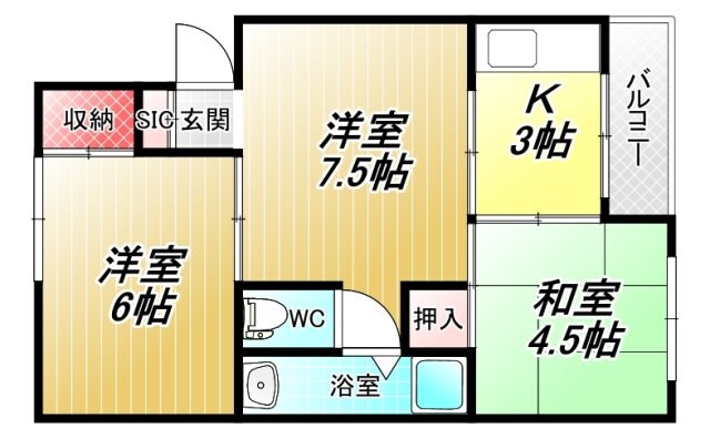 朝風マンション１番館の物件間取画像