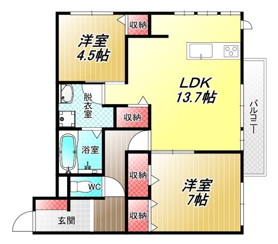 モンクレー北町の物件間取画像