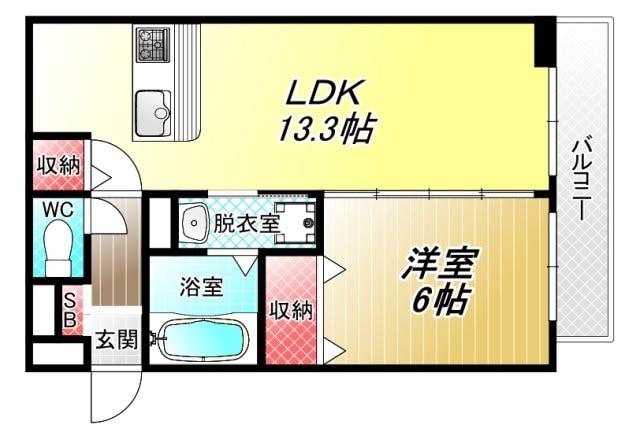 ウォーム八尾木の物件間取画像