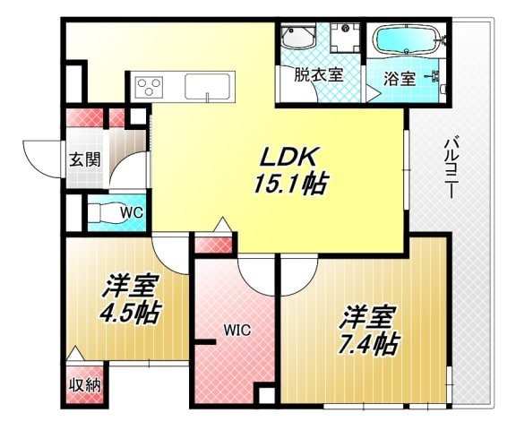 恩智駅 徒歩10分 1階の物件間取画像