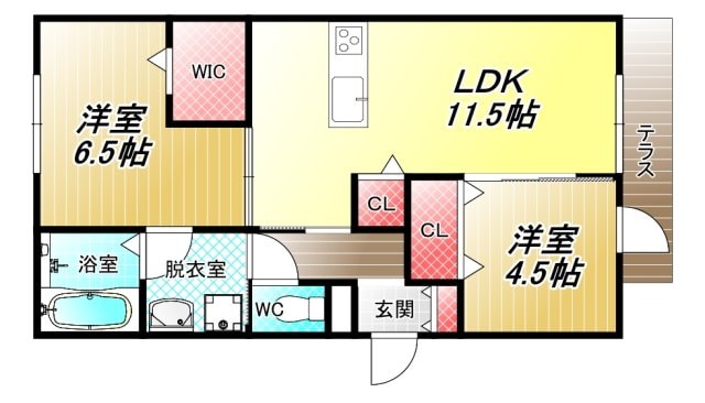 ボースウィングス竹渕東の物件間取画像