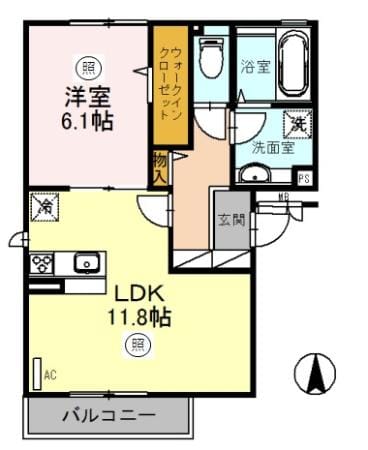 セントコリーヌD棟の物件間取画像