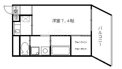 モノコモド御前Ｂ棟の物件間取画像