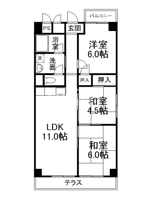 第３洛西ハイツの物件間取画像