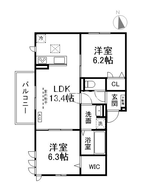 （仮称）Ｄ-ＲＯＯＭ宇治大久保の物件間取画像