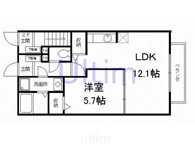 ランドパーク横大路の物件間取画像