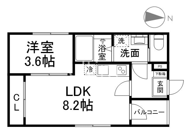 ラシュレ椥辻の物件間取画像