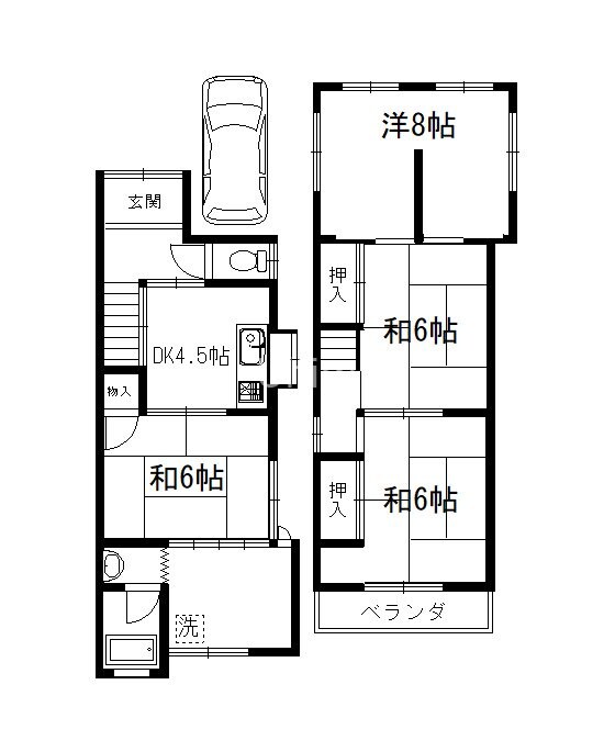 醍醐池田町貸家の物件間取画像