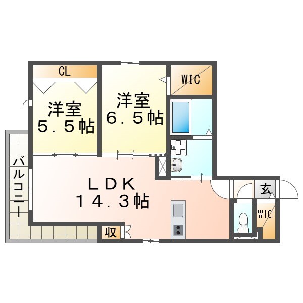 Casita 七ッ松の物件間取画像