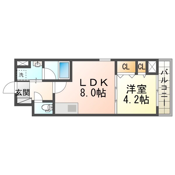 西宮北口プライマリーワンの物件間取画像