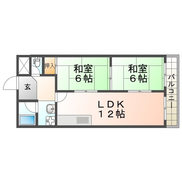 サンライズ南武庫之荘の物件間取画像