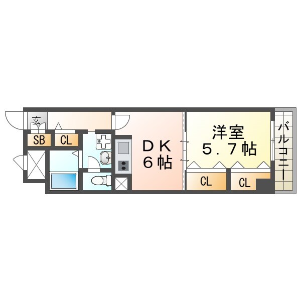 エダム武庫之荘の物件間取画像