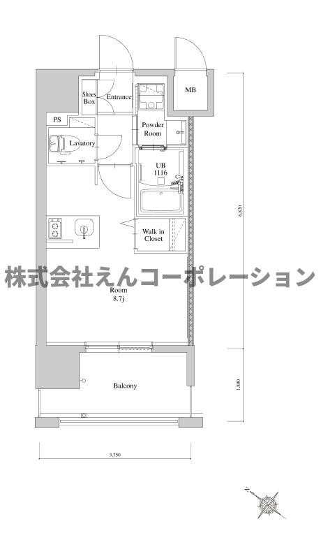 博多駅 徒歩19分 6階の物件間取画像