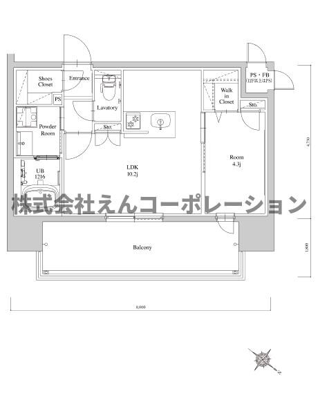 博多駅 徒歩19分 9階の物件間取画像