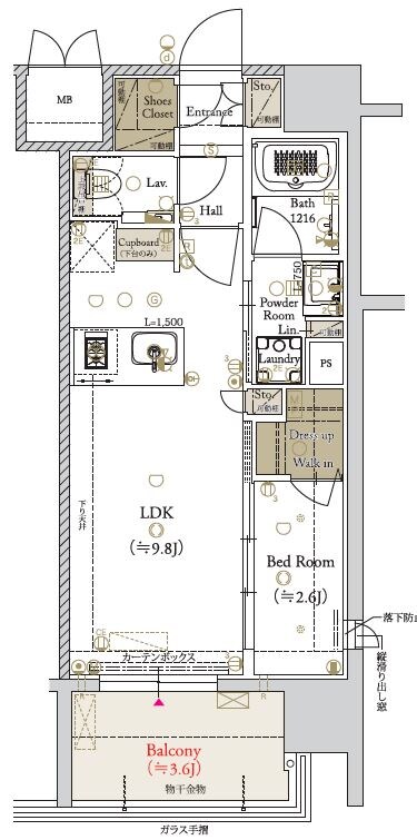 ミスモ天神の物件間取画像