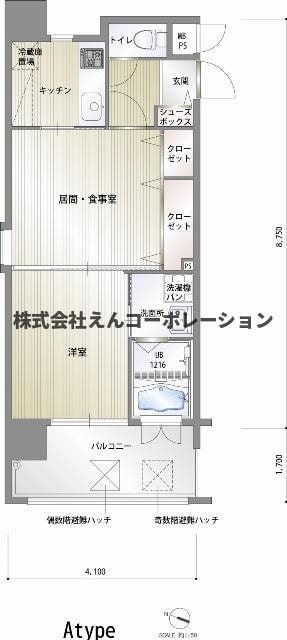 エンクレスト薬院Ⅱの物件間取画像