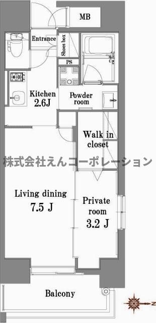 エンクレスト博多Belleの物件間取画像