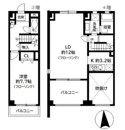 ヴィルヌーブ蔵前の物件間取画像