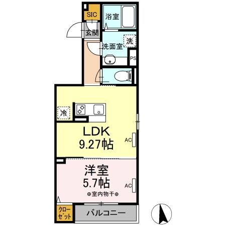 ラリュール清川Cの物件間取画像