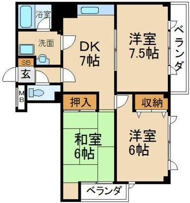 ヒルズシティ寝屋川の物件間取画像