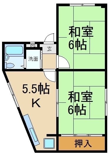 田井町マンションの物件間取画像