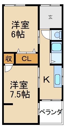 寝屋川市駅 徒歩23分 1階の物件間取画像