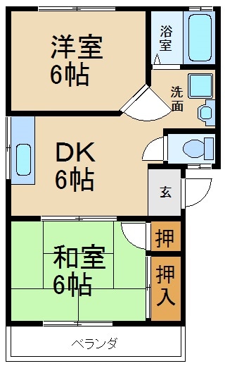 交久瀬ハイツＢ棟の物件間取画像