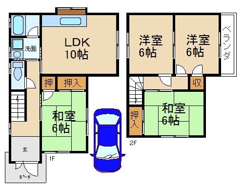 津田駅 徒歩6分 1階の物件間取画像