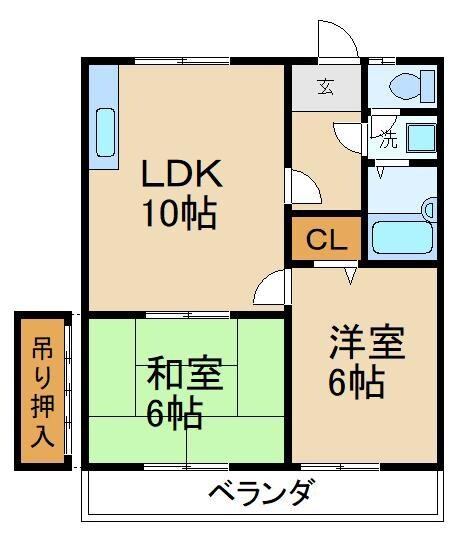 シャンローズ東香里の物件間取画像