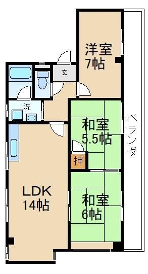 エスポワール交野の物件間取画像