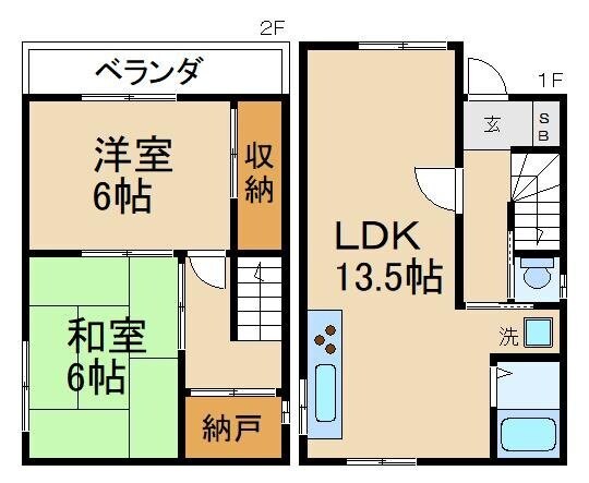 宮之阪駅 徒歩25分 1階の物件間取画像