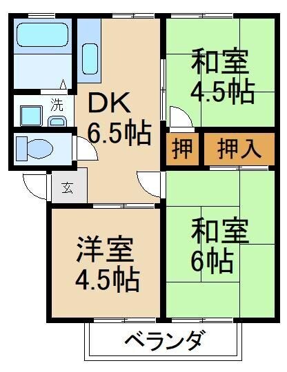 石橋ハイツＢ棟の物件間取画像