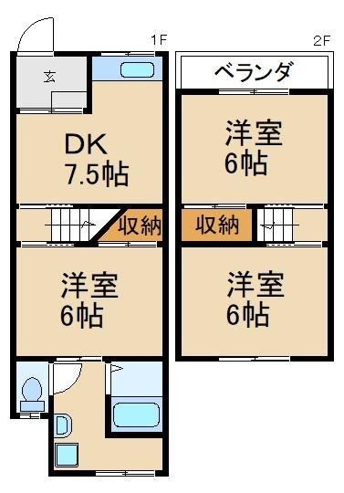 郡津駅 徒歩8分 1階の物件間取画像