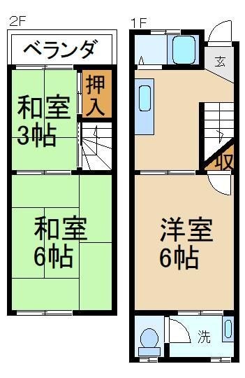 萱島駅 徒歩14分 1階の物件間取画像