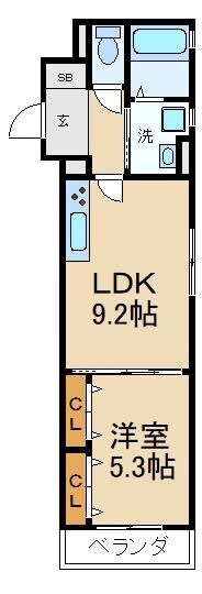 クリエオーレ下神田Ⅱの物件間取画像