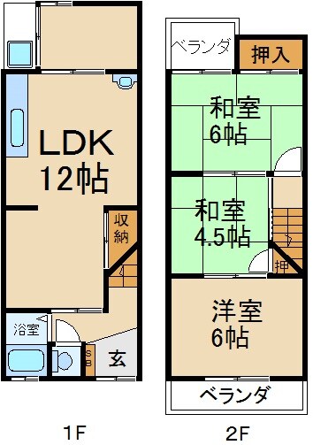 香里園駅 徒歩11分 1階の物件間取画像