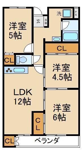 ベレール交北の物件間取画像