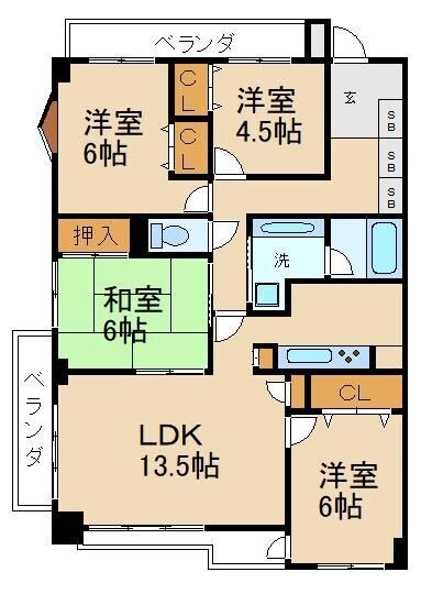 サンメゾン香里成田西町の物件間取画像