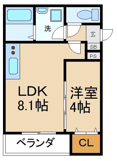 ジーメゾン渚元町クレサスの物件間取画像