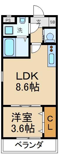 ジーメゾン渚元町クレサスの物件間取画像