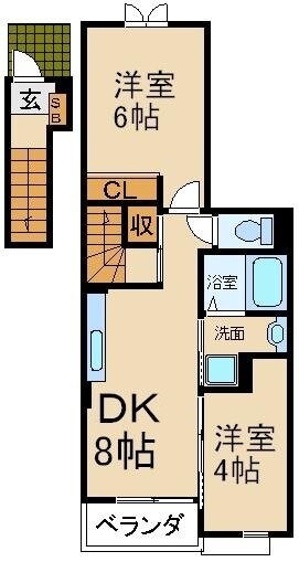 シャン・ド・フルールⅢ番館の物件間取画像