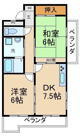 シャトーハイネの物件間取画像