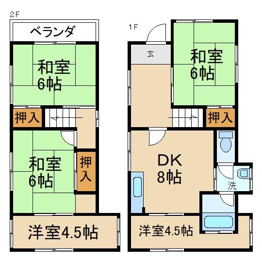 寝屋川市駅 バス5分  東小学校前下車：停歩8分 1階の物件間取画像