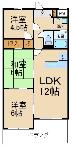 香里グランド日光ハイツの物件間取画像