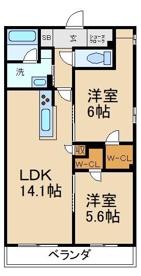 シャーメゾンエスポアヒルズの物件間取画像